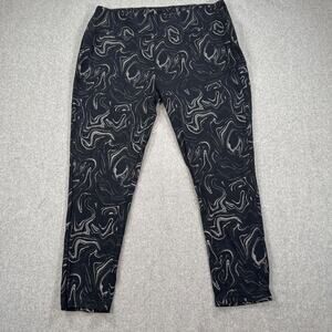 Soft Surroundings Argento Leggings Women's 1X Black Metallic Swirl High Waist